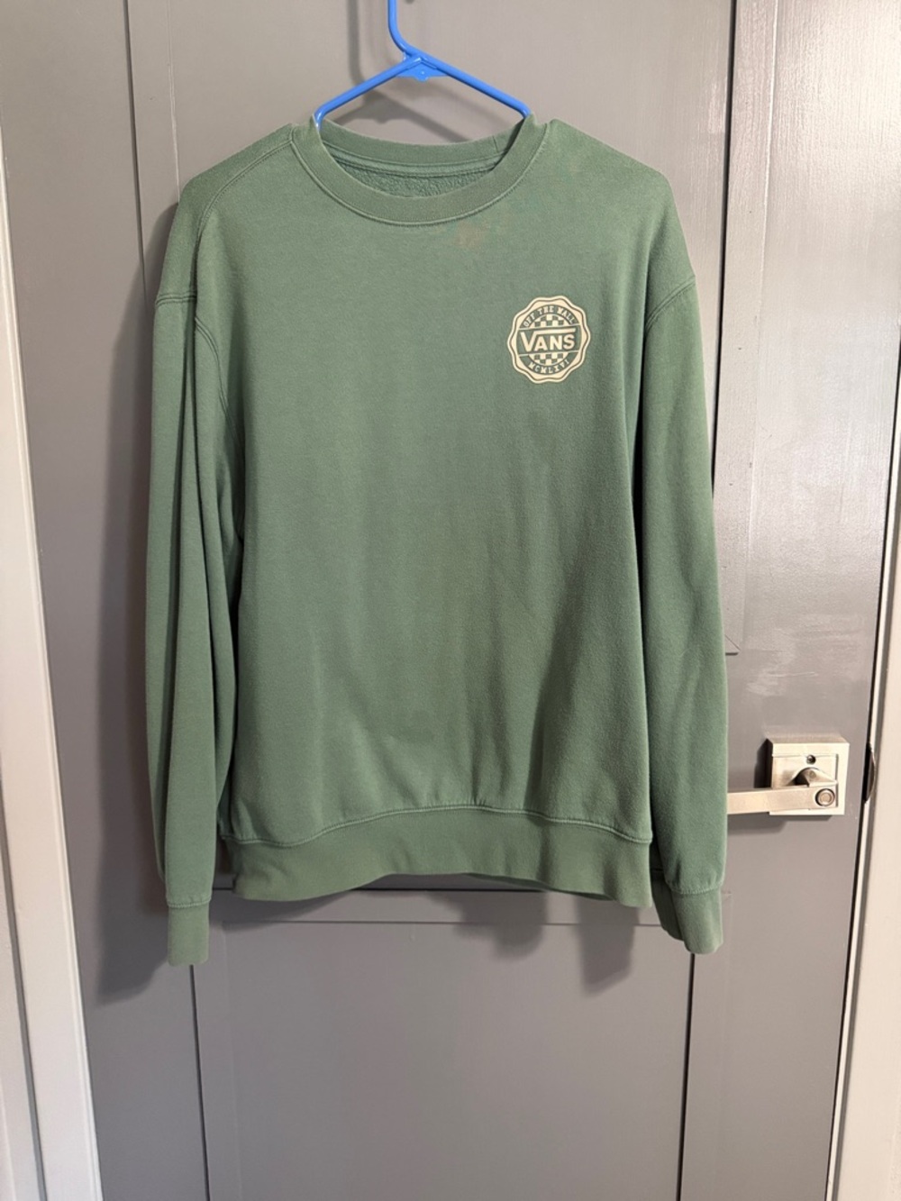 Vans Sage Green Crewneck Sweatshirt with Chest Logo